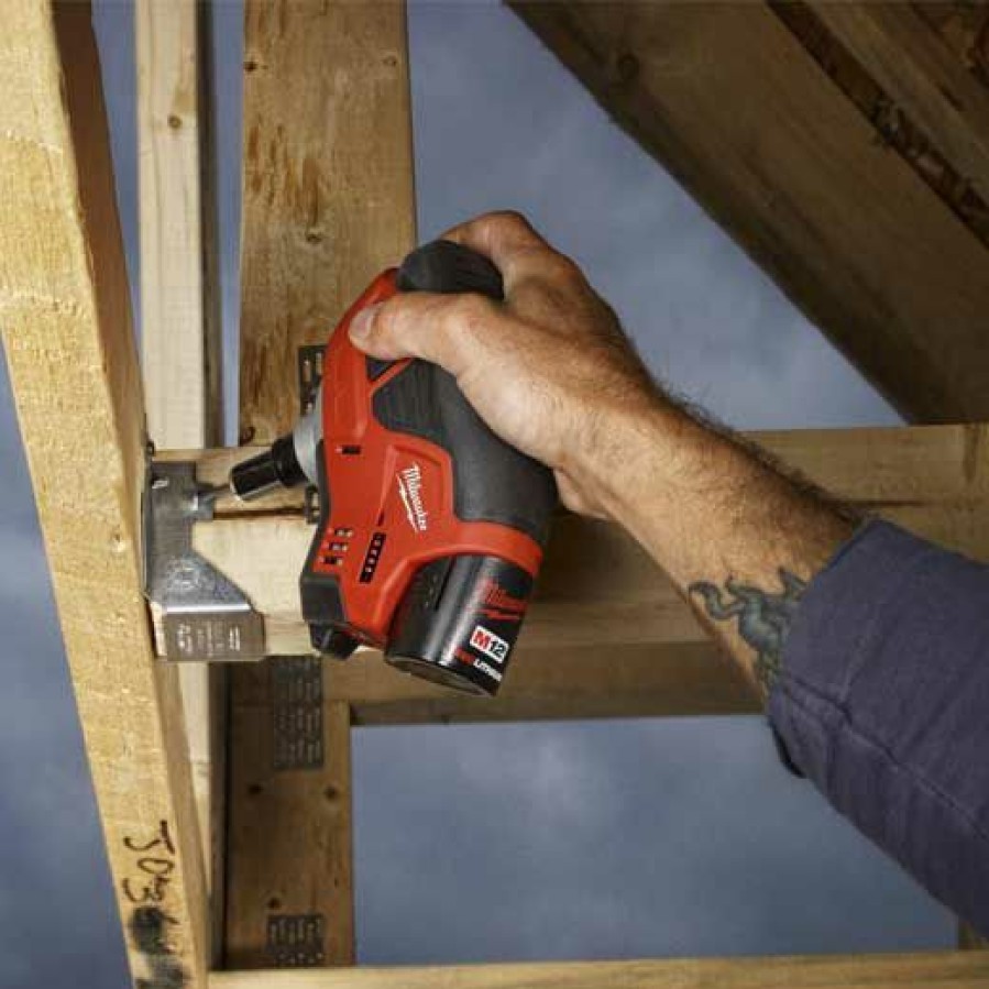 Cordless * | Milwaukee 2458-21 M12 Cordless Palm Nailer Kit