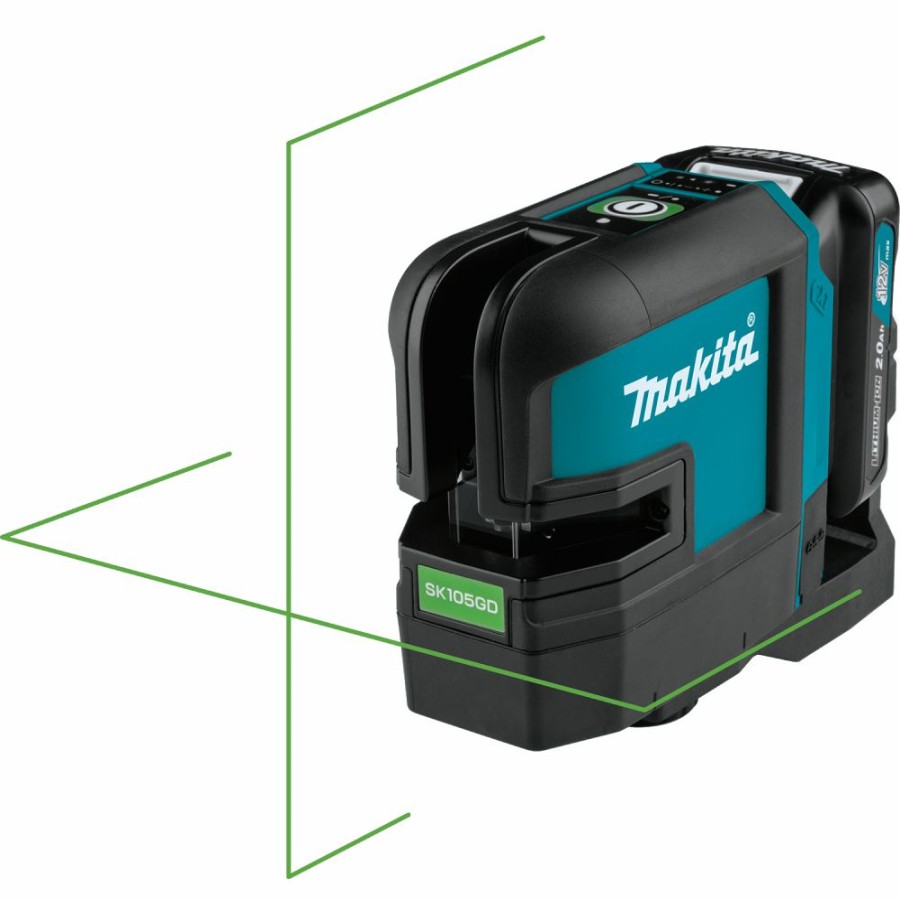 Cordless * | Makita Sk105Gdnax 12V Max Cxt Cordless Cross-Line Green Beam Laser Kit