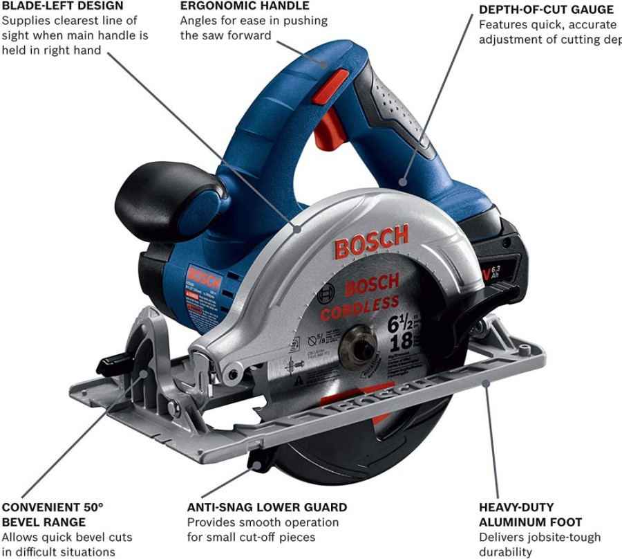 Cordless * | Bosch Ccs180-B14 18V 6-1/2 Circular Saw Kit