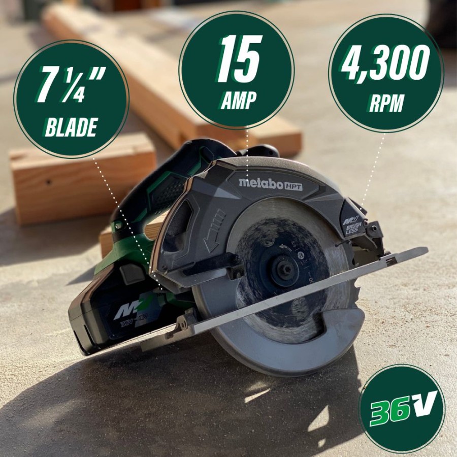 Cordless * | Metabo Hpt C3607Daq4 36V Multivolt 7-1/4 Circular Saw (Tool Only)