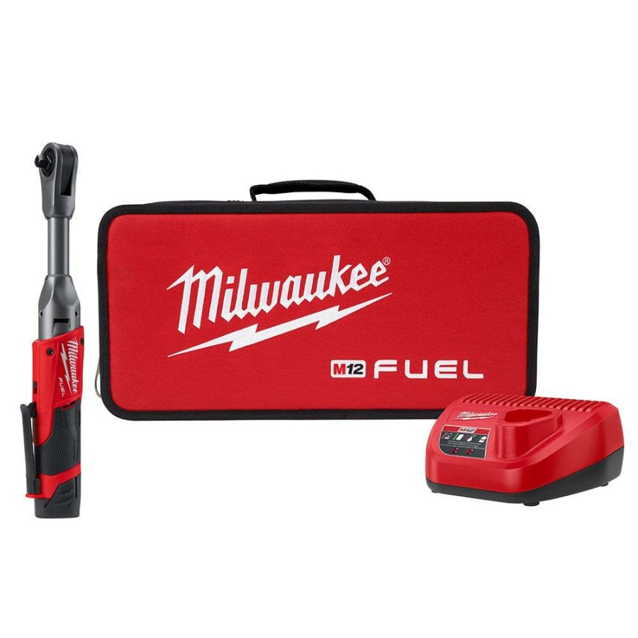 Cordless * | Milwaukee 2560-21 M12 Fuel 3/8 Extended Reach Ratchet Kit