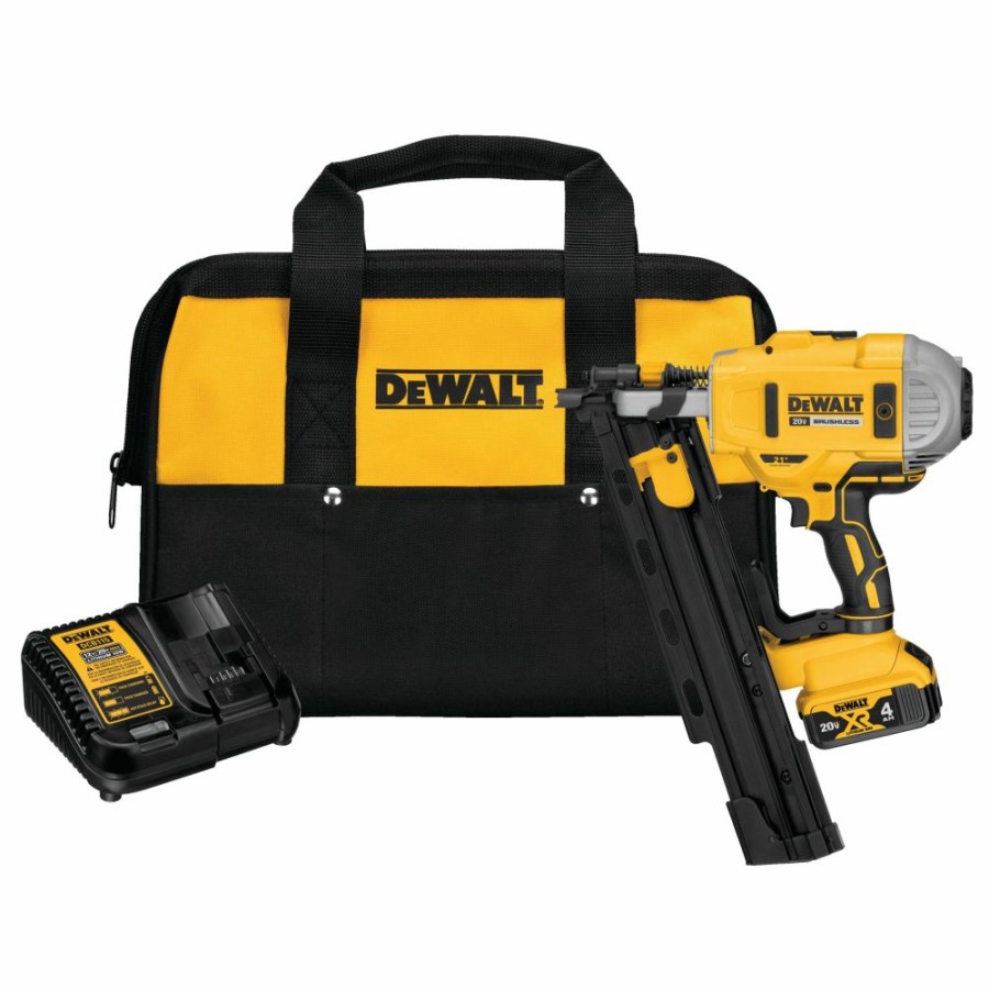 Cordless * | Dewalt Dcn21Plm1 20V Max 21 Plastic Collated Cordless Framing Nailer Kit