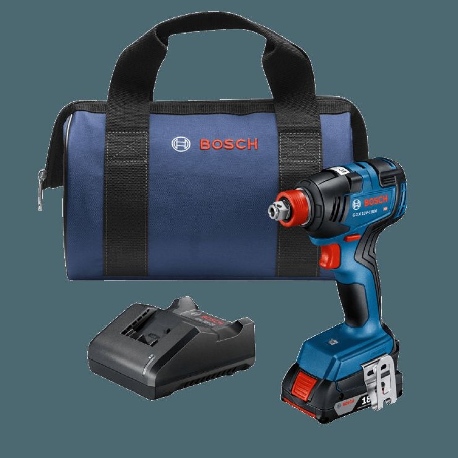 Cordless * | Bosch Gdx18V-1800B12 18V Ec Brushless Freak 1/4 And 1/2 Two-In-One Bit/Socket Impact Driver Kit