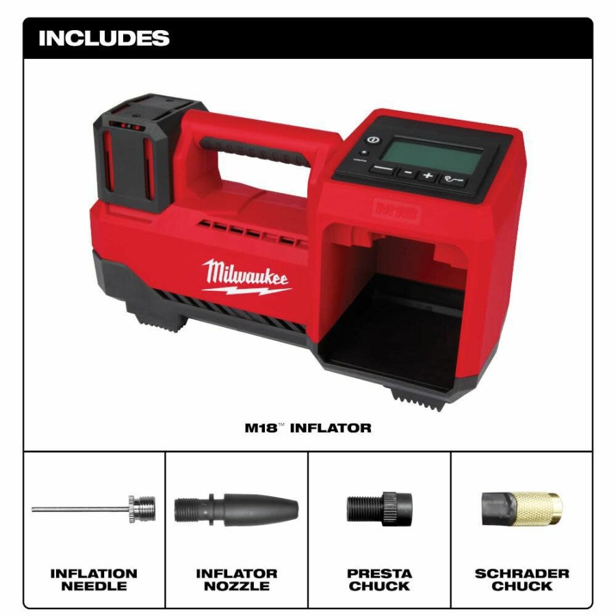 Cordless * | Milwaukee 2848-20 M18 18V Cordless Tire Inflator (Tool Only)