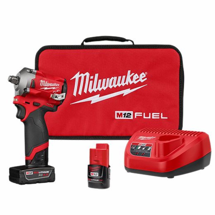 Cordless * | Milwaukee 2555-22 M12 Fuel 1/2 Stubby Impact Wrench Kit