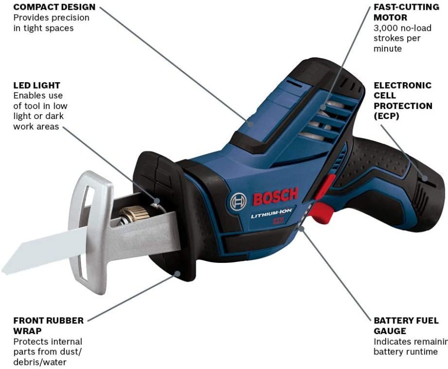 Cordless * | Bosch Ps60-102 Reciprocating Saw Kit