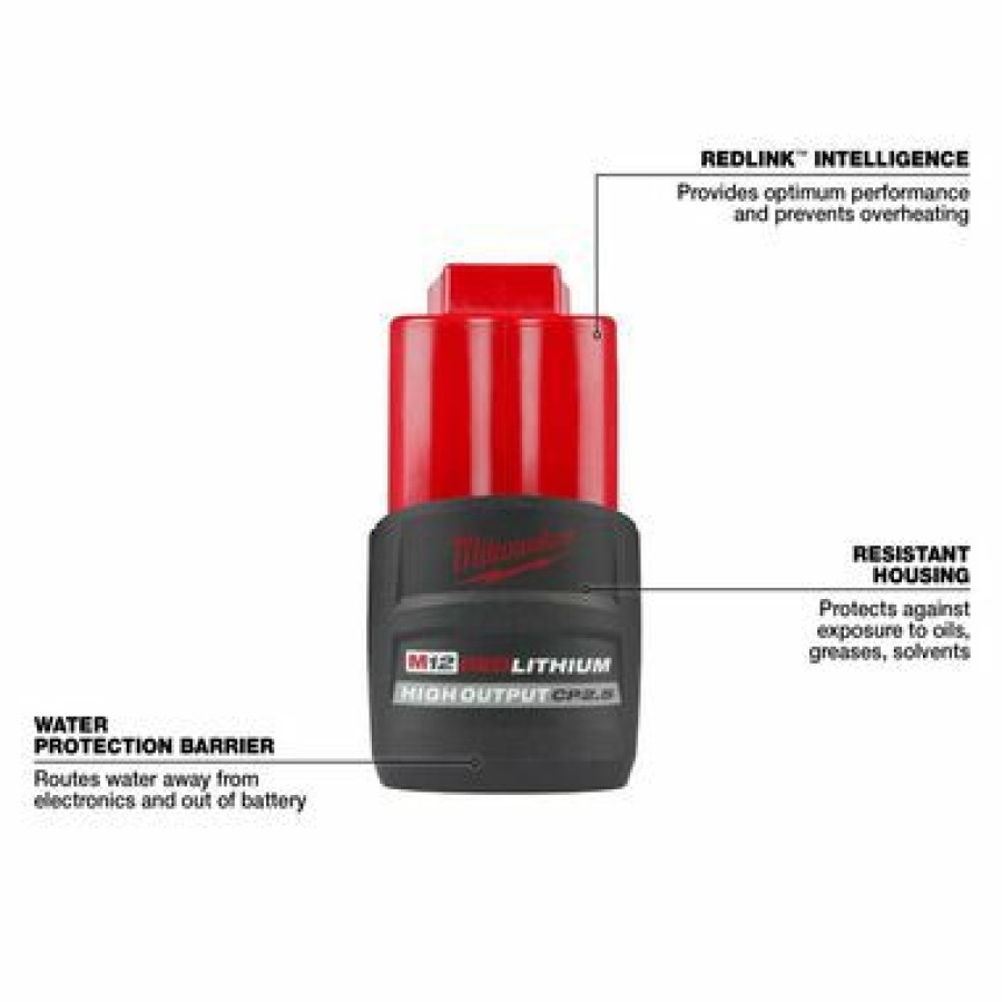 Cordless * | Milwaukee 48-11-2425 M12 Redlithium High Output Cp2.5 Battery Pack